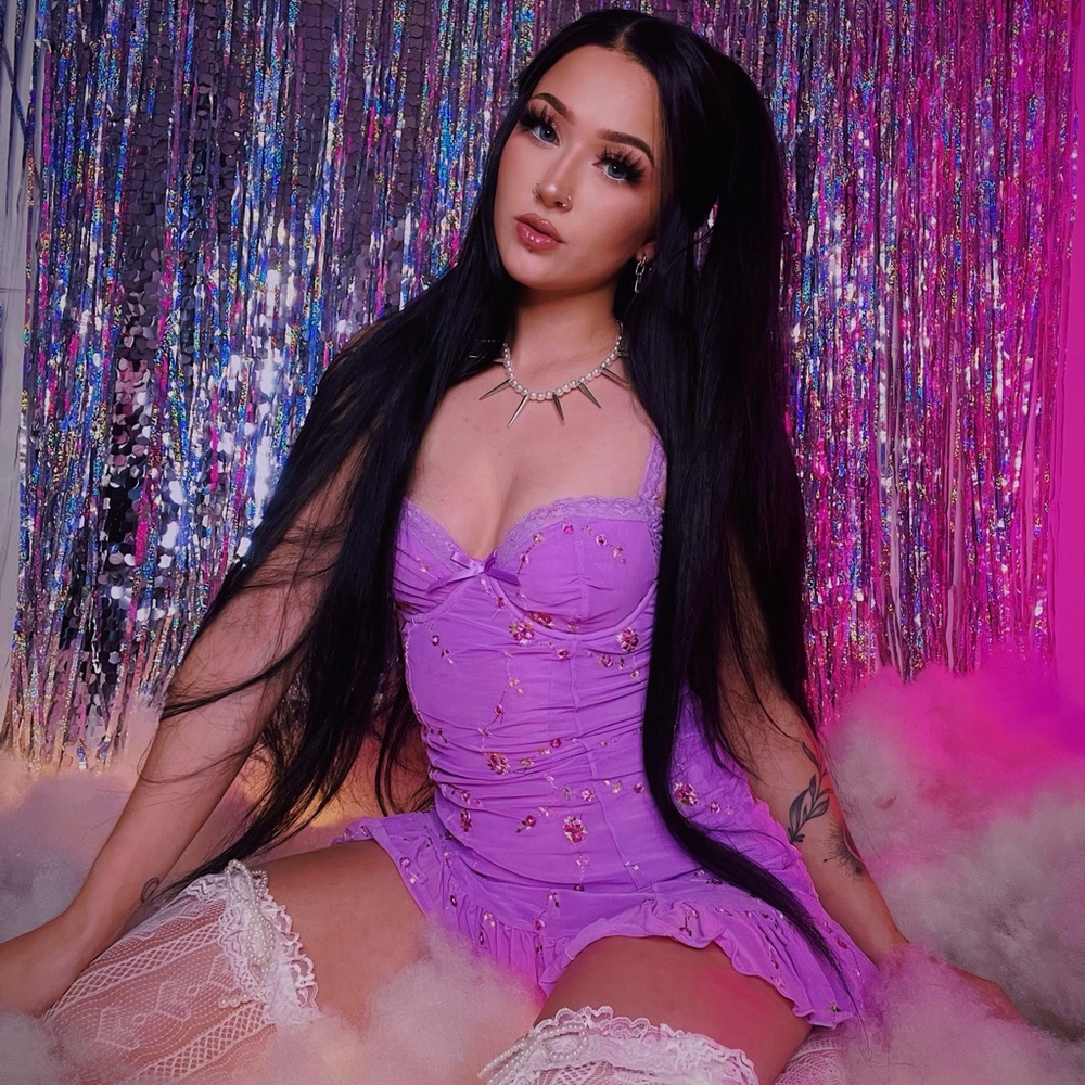 Sugar Thrillz - I’m baby mini slip dress purple